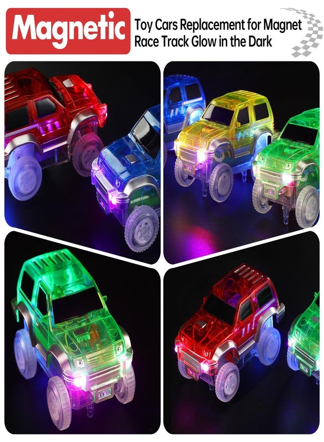 Save Unicorn Magnetic Track Cars Replacement Only, Flex Track Race cars Accessories Construction Building Kits for Magnet Tracks Glow in the Dark, Only Compatible with Magnetic Car Tracks for Kids Ages 3+ (4pack) - Image 3